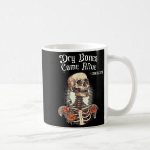 Caneca De Café Ossos Secos Voltam à Vida Esqueleto Floral Cristão