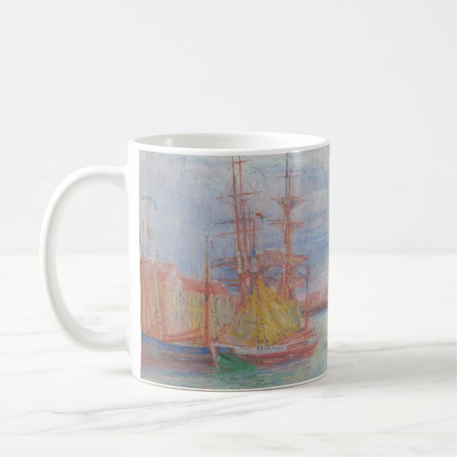 Caneca De Café Ostend Harbor por James Ensor (1900) (Esquerda)