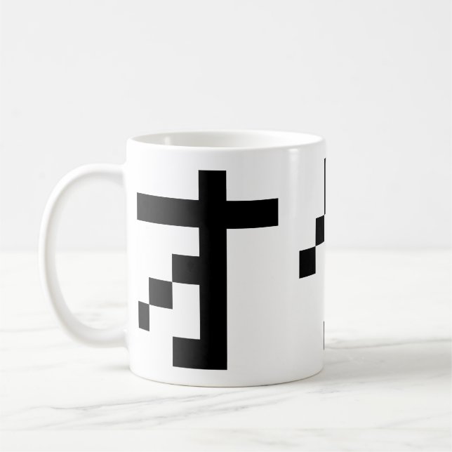 Caneca De Café OTAKU 8 Bits Pixel Japonês Katakana (Esquerda)