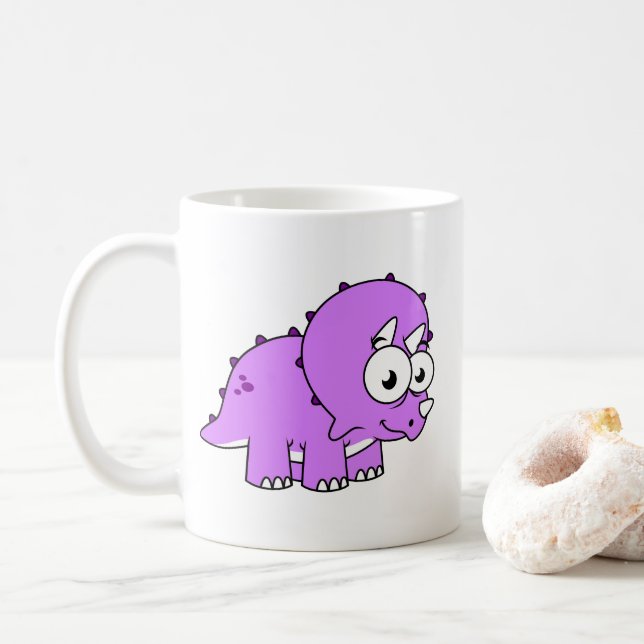 Caneca De Café Ótima Ilustração De Um Tricerátopo. (Com Donut)