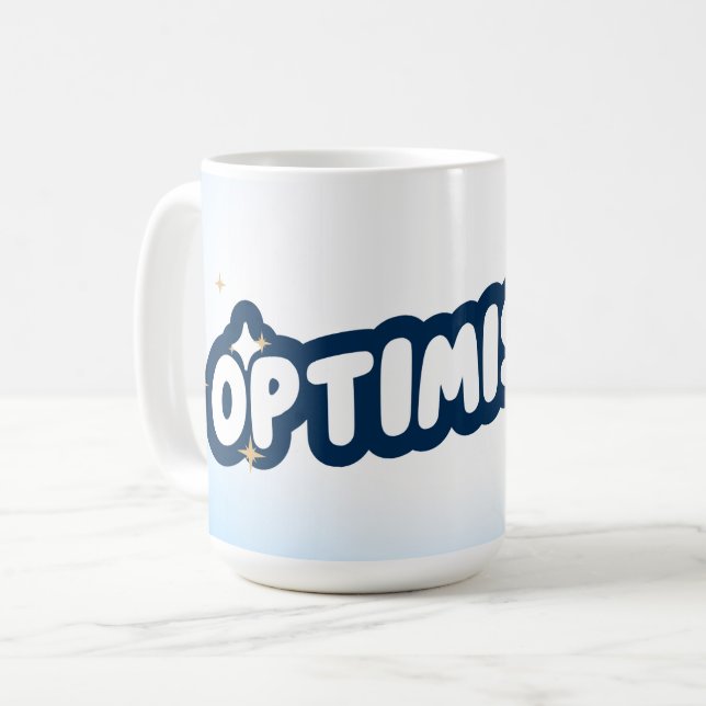 Caneca de Café Otimista (Frente Esquerda)