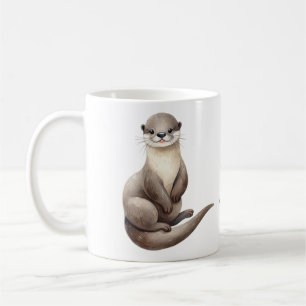 Caneca De Café Otter Aquarela