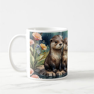 Caneca De Café Otter Mug - Família de Otters