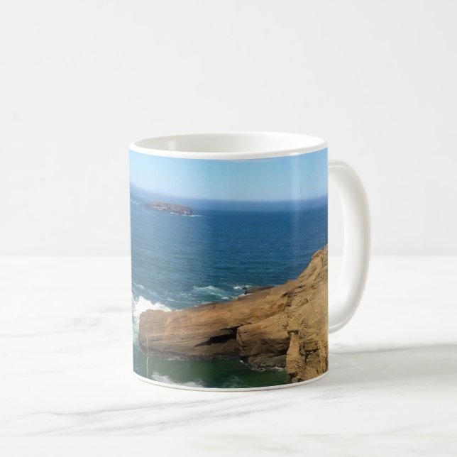 Caneca De Café Otter Rock, Costa do Oregon (Frente Esquerda)