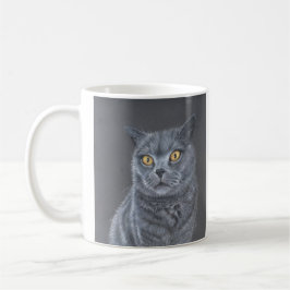 Caneca de café ou chá de gato preto