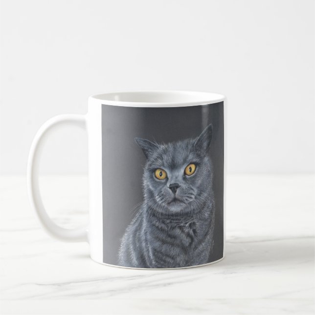 Caneca de café ou chá de gato preto (Esquerda)