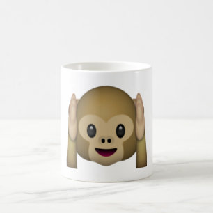 Caneca De Café Ouça nenhum macaco Mau - Emoji