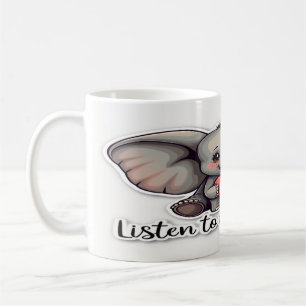 Caneca De Café Ouça seu coração - Design de citação inspiracional