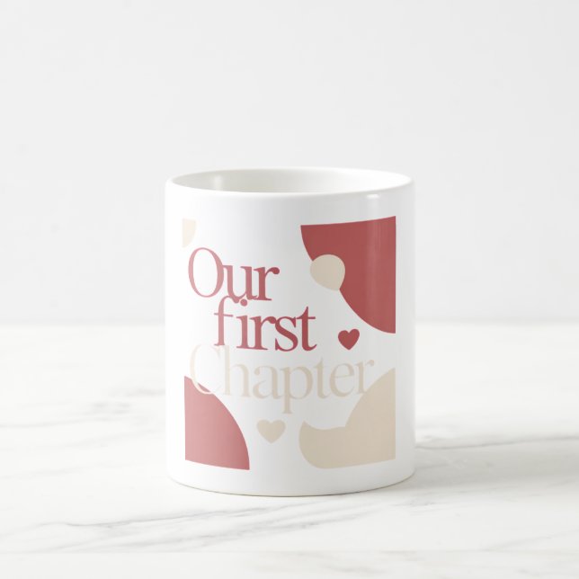 Caneca De Café Our First Chapter – Minimal Valentine's Day Quote (Centro)