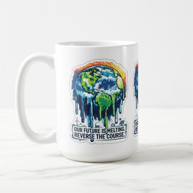 Caneca De Café Our Future is Melting | Global Warming Awareness (Esquerda)