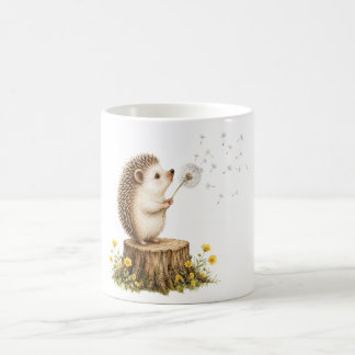 Caneca De Café ouriço caprichoso soprando um dente-de-leão
