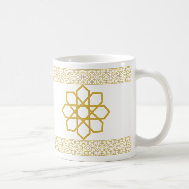 Caneca De Café Ouro Andalus - Design Geométrico de Mug (Direita)