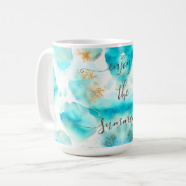 Caneca De Café Ouro azul aquático