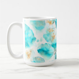 Caneca De Café Ouro azul aquático