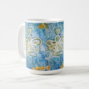 Caneca De Café Ouro Azul Guardian Angel Art Cochila Personalizada