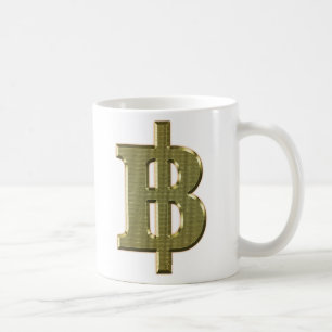 Caneca De Café OURO BAHT SGN ฿ Moeda Tailandesa ฿