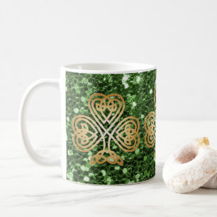 Caneca De Café Ouro Brilhando brilhante brilho verde