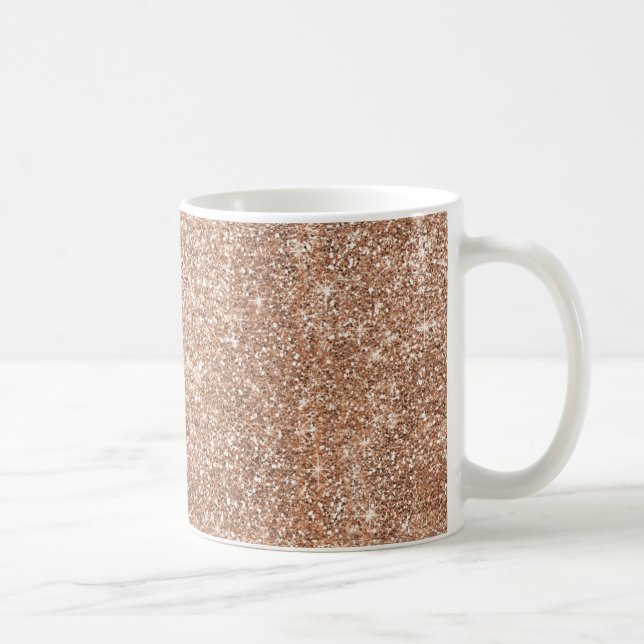 Caneca De Café Ouro cor-de-rosa do brilho brilhante Sparkly (Direita)