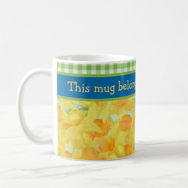 Caneca De Café Ouro Daffodils Café Mug para Personalizar (Esquerda)