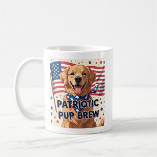 Caneca De Café Ouro de desenho animado Patriótico
