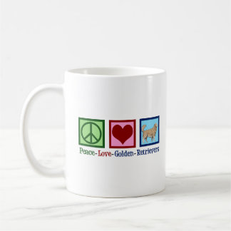 Caneca De Café Ouro de Paz e Amor Retriever Mulheres