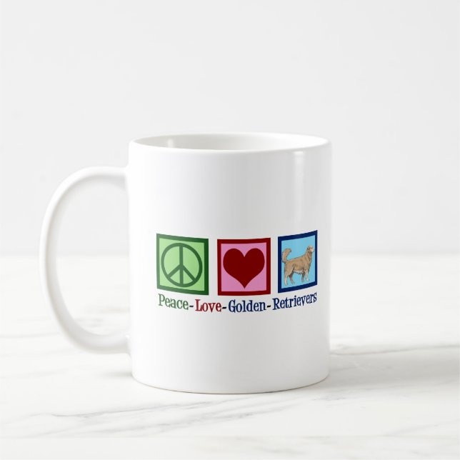 Caneca De Café Ouro de Paz e Amor Retriever Mulheres (Esquerda)