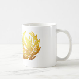 Caneca De Café Ouro Dragão Branco 325 ml Clássica Caneta Branca