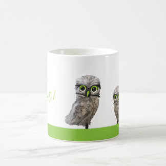 Caneca De Café Ouro e decoração Burrowing de prata da coruja