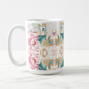Caneca De Café Ouro e padrão de mármore azul