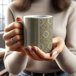 Caneca De Café Ouro Elegante Vintage Ornamental Floral