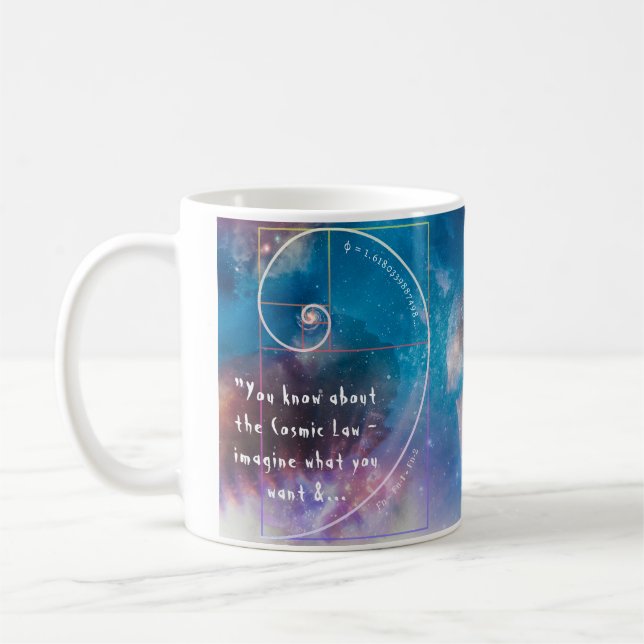 Caneca De Café ouro fibonacci infinito de águas-vivas do universo (Esquerda)
