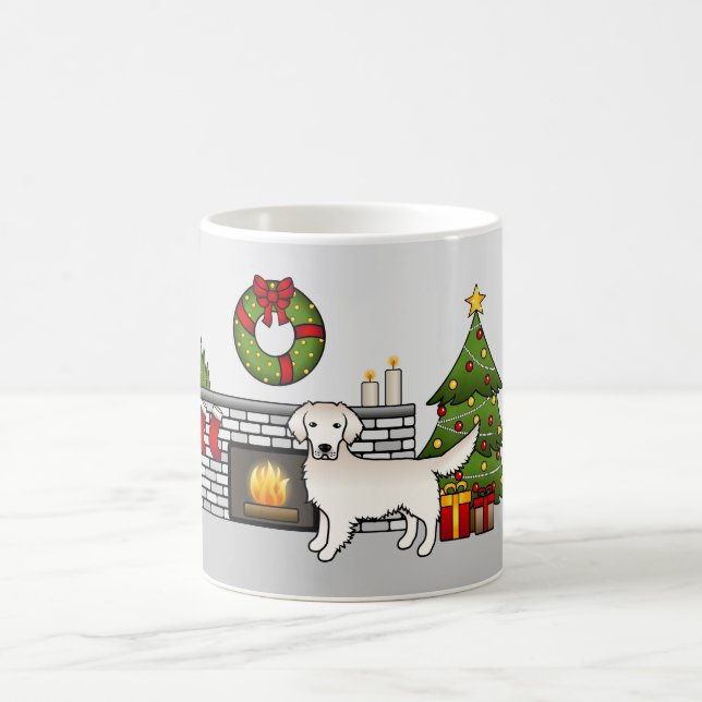 Caneca De Café Ouro Inglês Retriever Numa Sala De Natal (Centro)