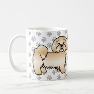 Caneca De Café Ouro Lhasa Apso - Ilustração De Cachorro De Cart