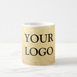 Caneca De Café Ouro Limpo Simples Personalizado Sua Logomarca Aqu