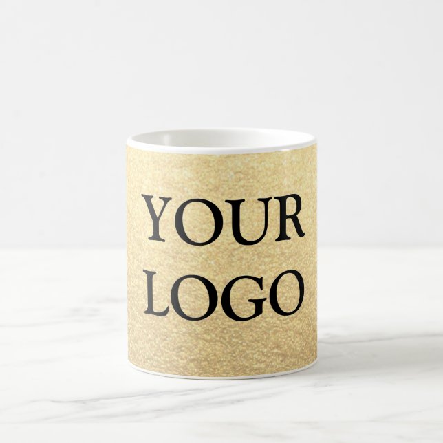 Caneca De Café Ouro Limpo Simples Personalizado Sua Logomarca Aqu (Centro)