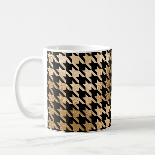 Caneca De Café Ouro metálico fere dente, padrão de moda. (Esquerda)
