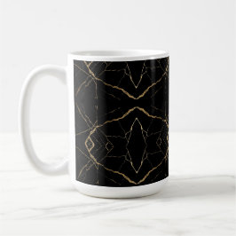 Caneca De Café Ouro Moderno & Mármore Preto Luxo Minimalista 