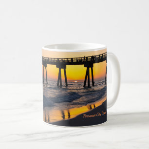 Caneca De Café Ouro Panamá City Beach Sunset Reflete Mug