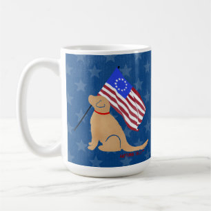 Caneca De Café Ouro Patriótico Desenhador de Cachorro Americano B
