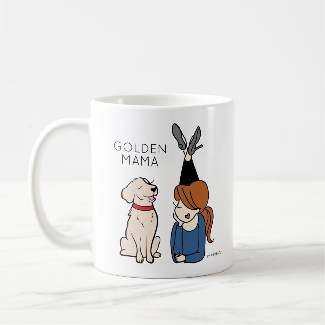 Caneca De Café Ouro Personalizado Reriever Mama Café Mug (Esquerda)