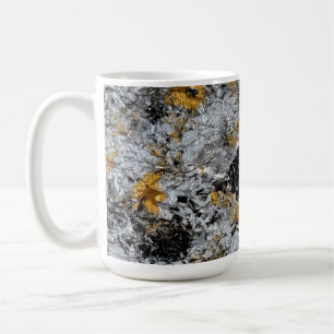 Caneca De Café Ouro, prata e preto - obra de arte feita à mão