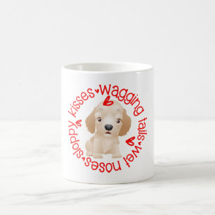 Caneca De Café Ouro Retreiver cão, beijos desleixados