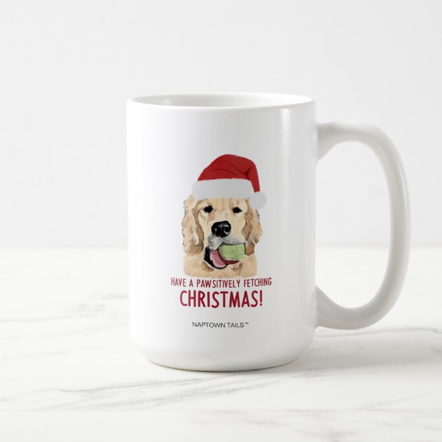 Caneca De Café Ouro Retriever Christmas Mug (Direita)