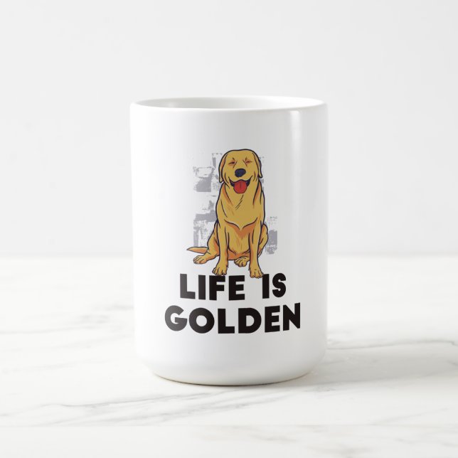 Caneca De Café Ouro Retriever Dog - A Vida É Ouro (Centro)