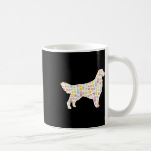 Caneca De Café Ouro Retriever Easter Bunny Dog Silhouket