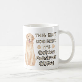 Caneca De Café Ouro Retriever Glitter - Cabelo Engraçado