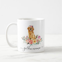 Caneca De Café Ouro Retriever Mãe Floral 