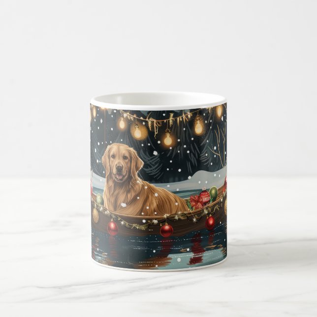 Caneca De Café Ouro Retriever Natal Festivo (Centro)