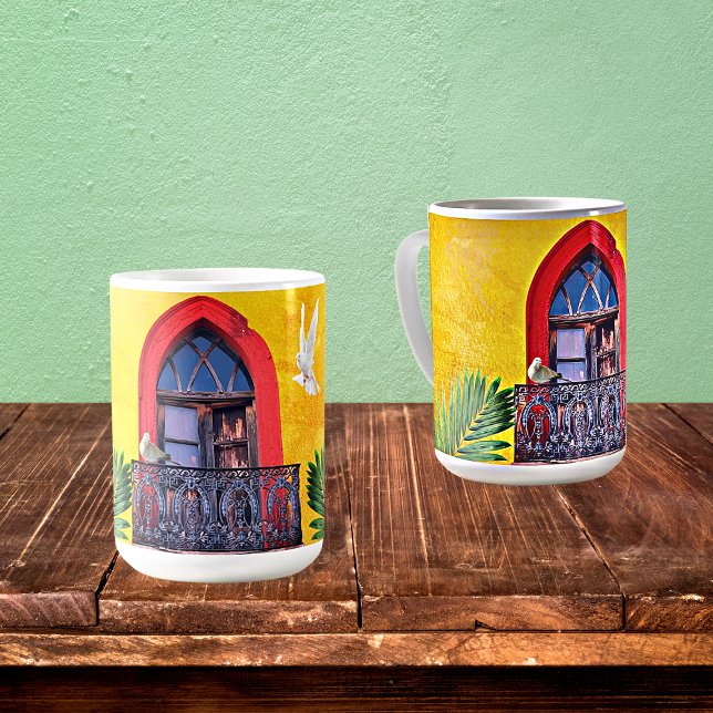 Caneca De Café Ouro Roxo Sunset San Miguel de Allende Door (Criador carregado)