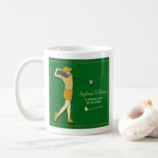 Caneca De Café Ouro Verde Clássico do Partido do Golfe Reformada  (Com Donut)